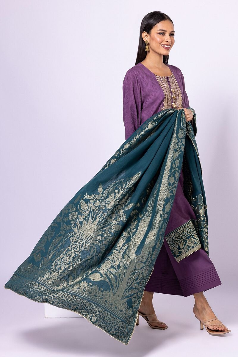 Cotton Satin Jacquard Embroidered