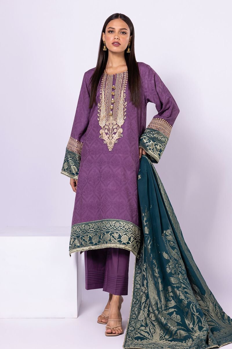 Cotton Satin Jacquard Embroidered