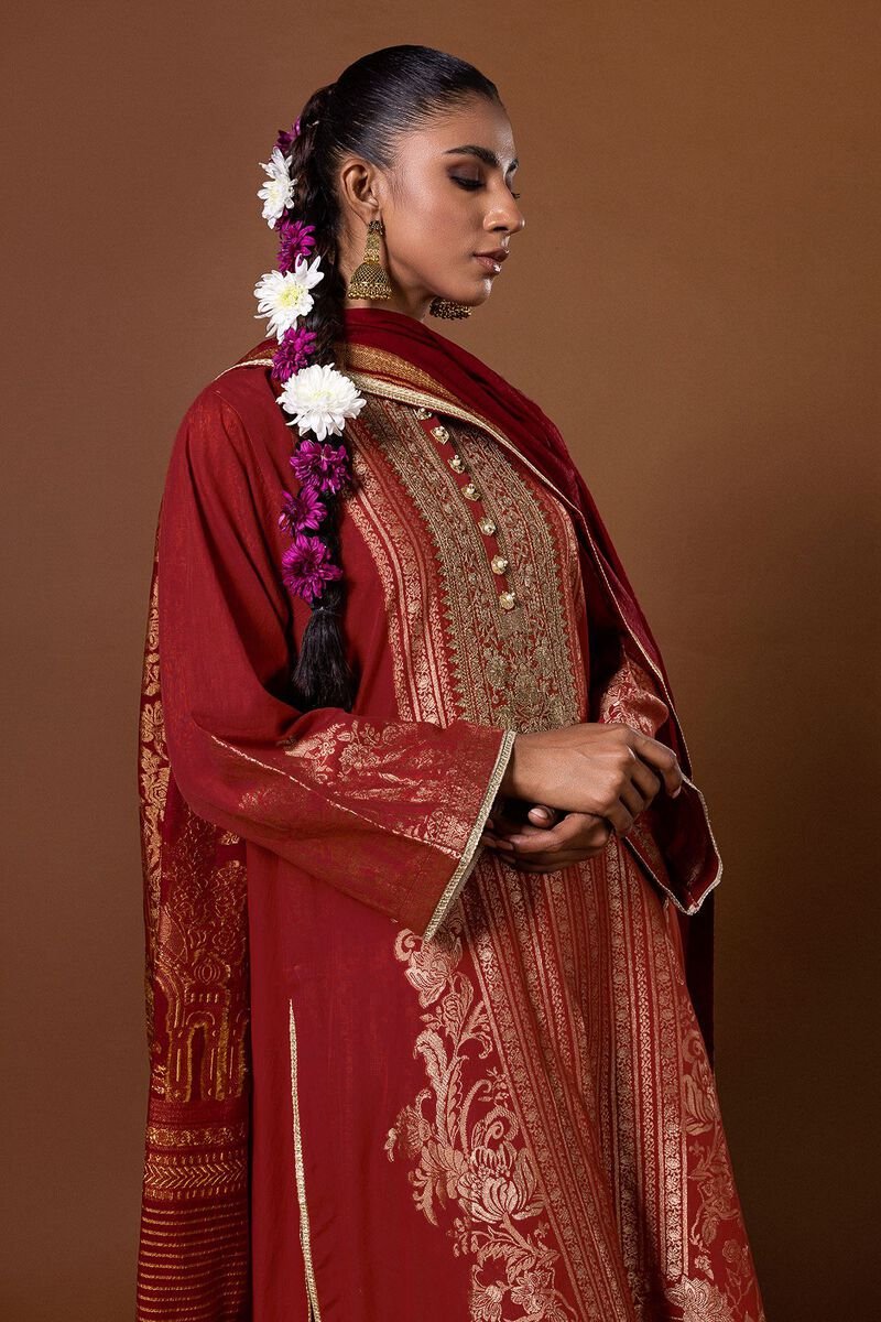 Rusty Red Premium Jacquard Printed - Image 3