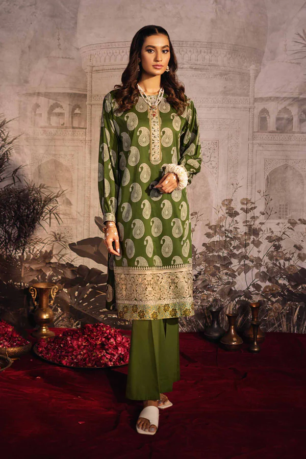 2 Piece - Printed Embroidered Suit - 42301221