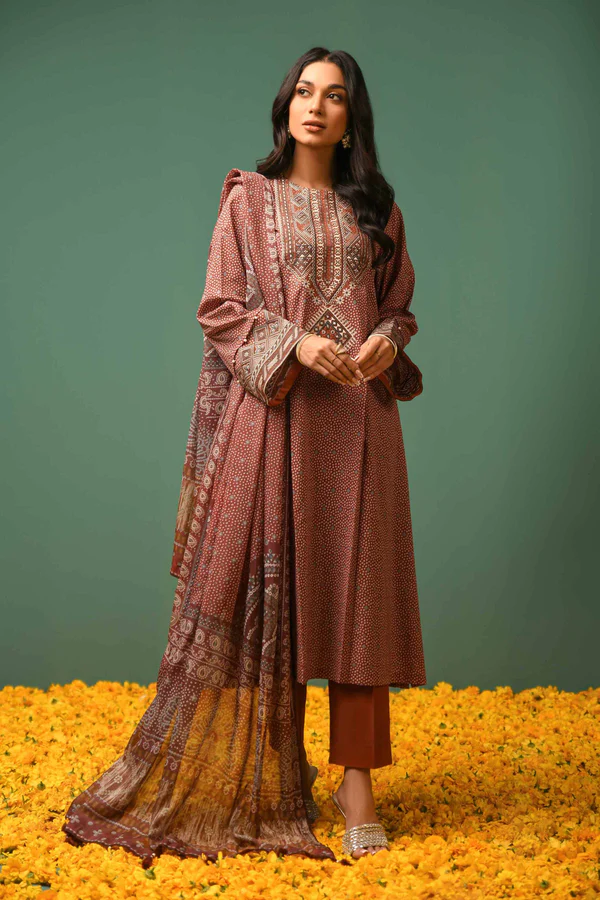 2 Piece - Printed Embroidered Suit - 42301566