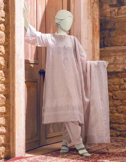 LIGHT PINK LAWN UNSTITCHED 3PC JLAWN-S-23-322