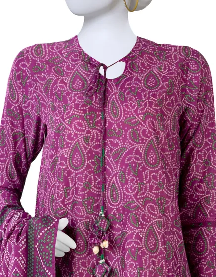 VIOLET LAWN UNSTITCHED 3PC JLAWN-S-23-552 - Image 3