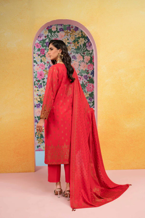 3 Piece - Embroidered Jacquard Suit - 42301777 - Image 6