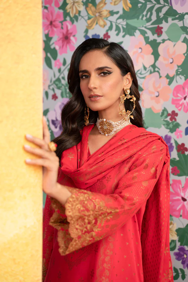3 Piece - Embroidered Jacquard Suit - 42301777 - Image 5