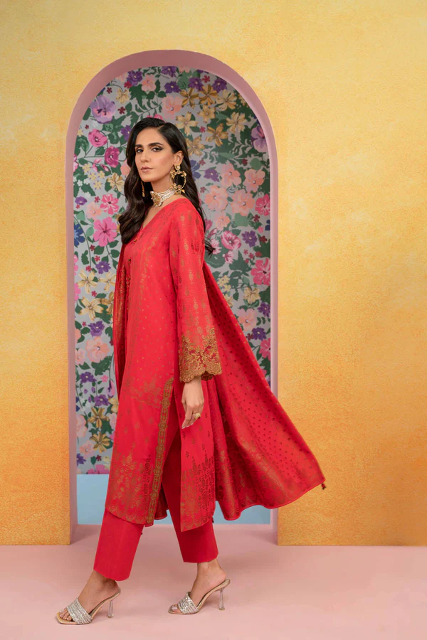 3 Piece - Embroidered Jacquard Suit - 42301777 - Image 3