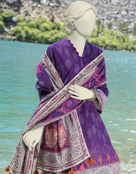 VIOLET CAMBRIC UNSTITCHED 3PC JJLS-W-JW-23-1733 - Image 2