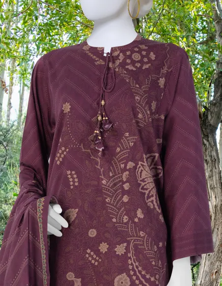 VIOLET CAMBRIC UNSTITCHED 2PC JJLS-W-JW2-23-7047 - Image 2