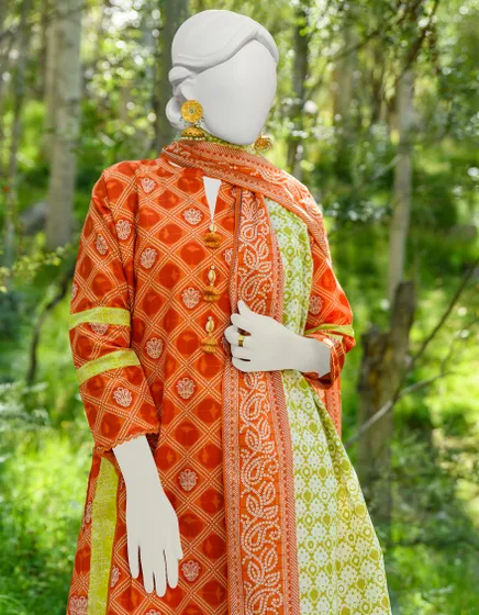 MULTICOLOR CAMBRIC UNSTITCHED 3PC JJLS-W-JWU-23-1769 - Image 3